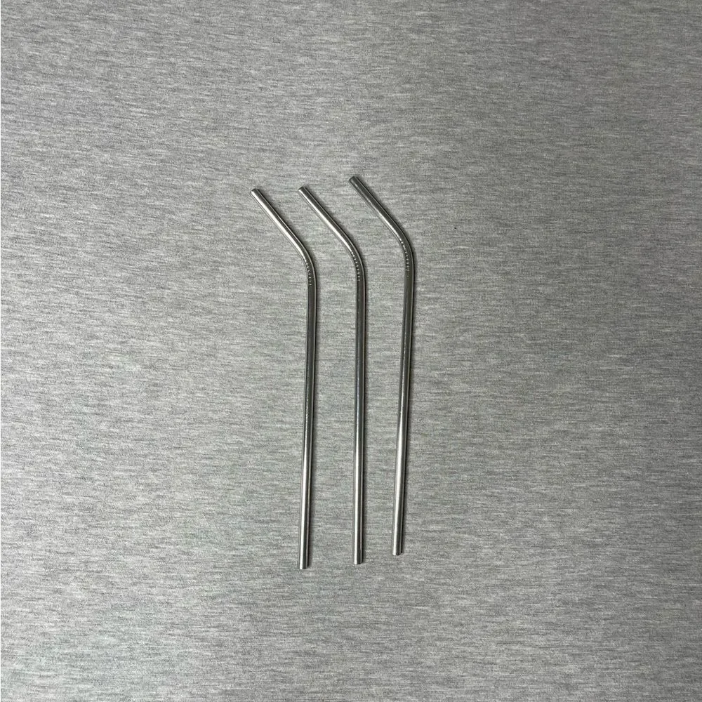Target Long Bent Re-Usable Stainless Steel Straws 3 PCS. Set